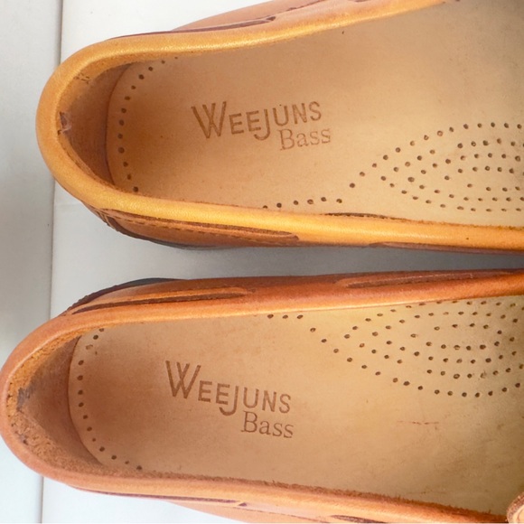 Bass Women’s Bass Weejuns Brown Tan Leather Tassel Loafers Size 7w - Picture 5 of 16